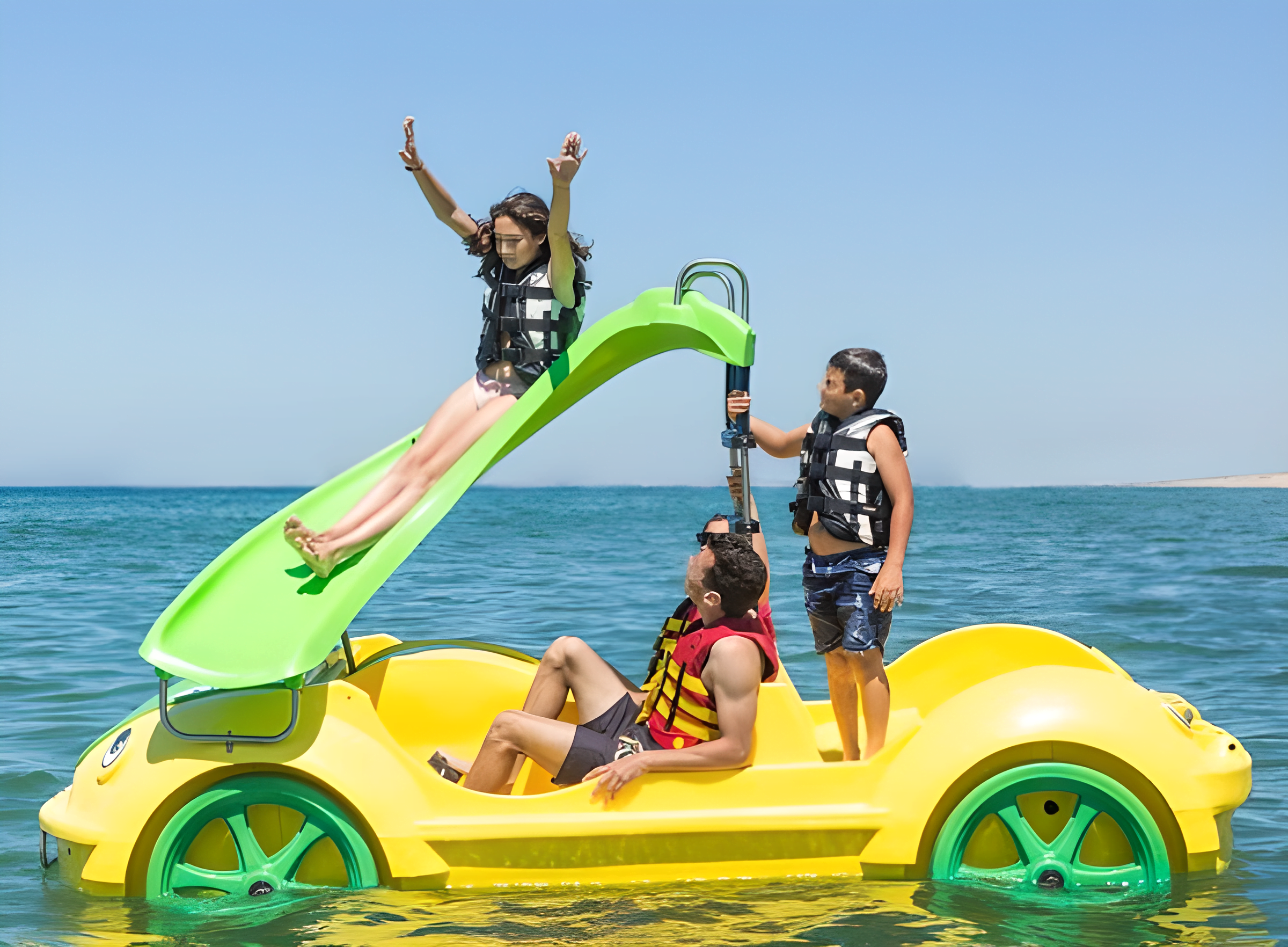 Pedal Boat with Slide: Fun & Adventure on the Beach